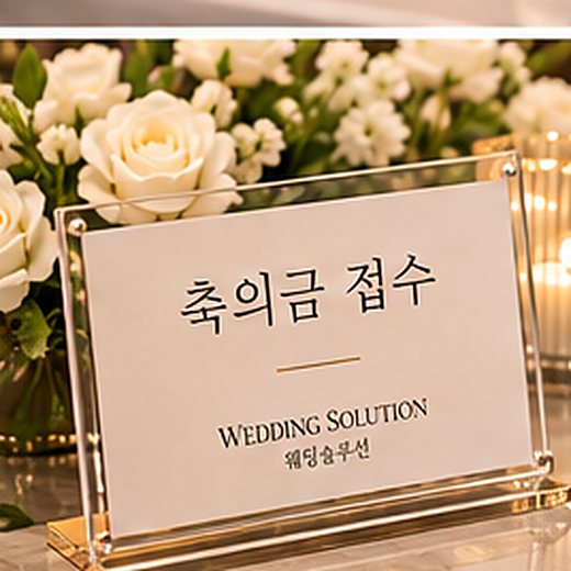 축의금 접수 안내판